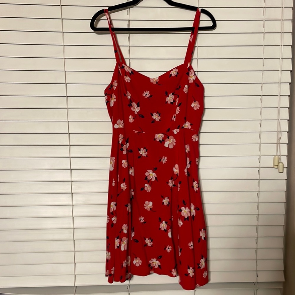 Old navy red floral cami dress